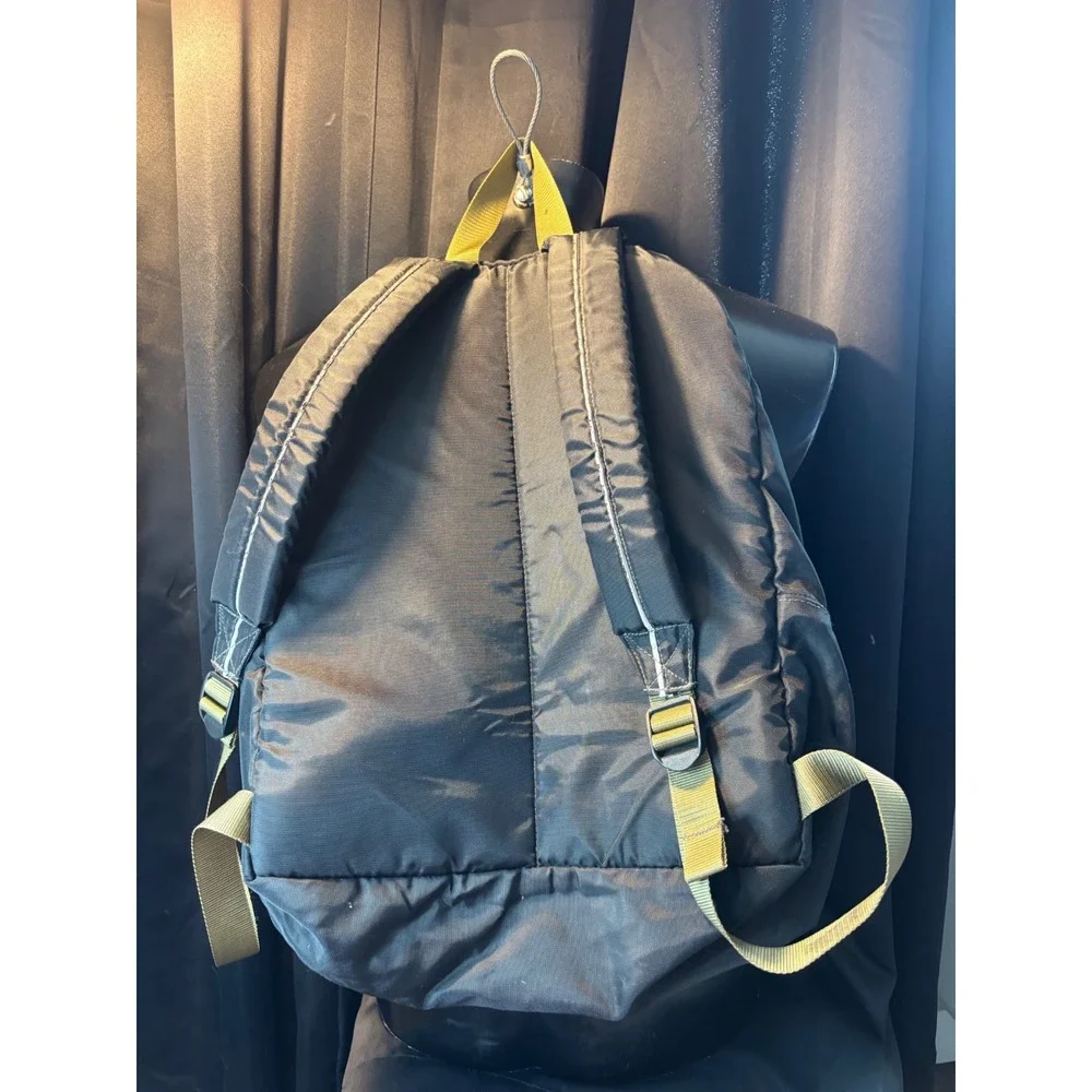 LL Bean Backpack Black Olive Green Reflective Daypack School Travel Bag